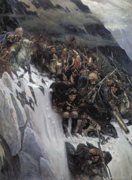 Vasily Surikov March of Suvorov through the Alps Sweden oil painting art